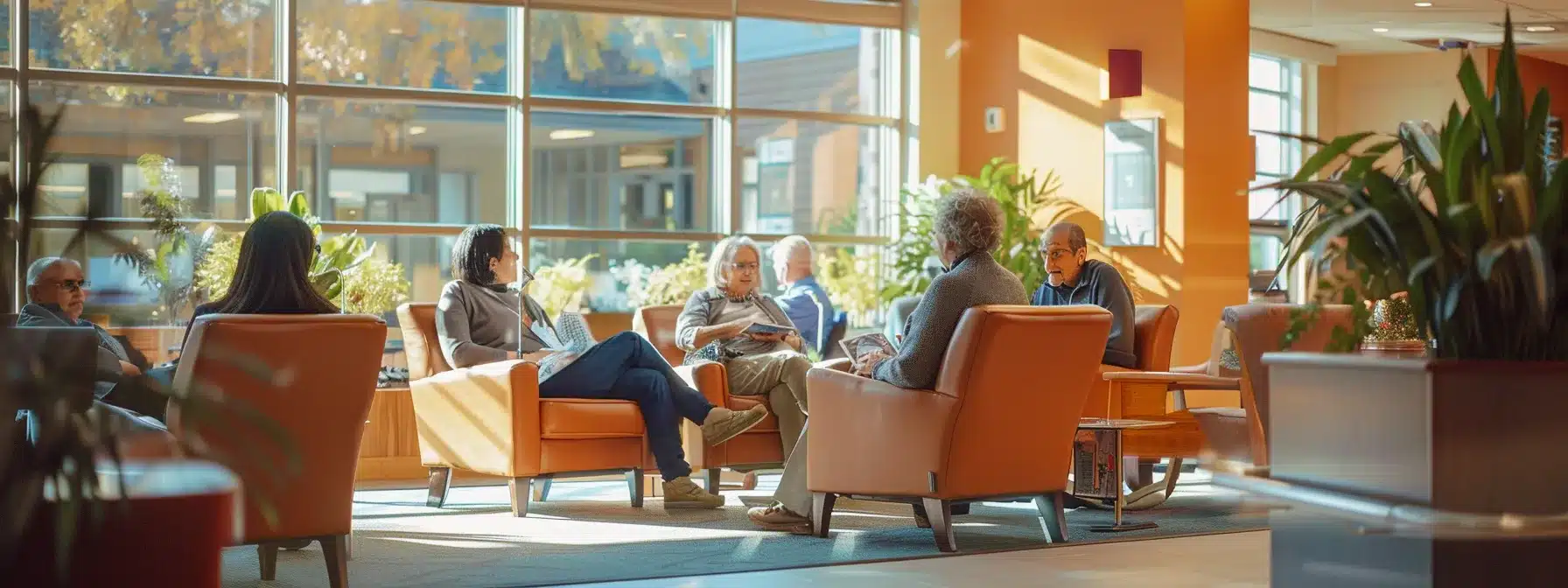 a modern alzheimer care facility lobby showcases a welcoming atmosphere with bright, comfortable seating areas, informative brochures on dementia support prominently displayed, and experienced staff engaging gently with families, reflecting a commitment to compassionate and equitable care. a modern alzheimer care facility lobby showcases a welcoming atmosphere with bright, comfortable seating areas, informative brochures on dementia support prominently displayed, and experienced staff engaging gently with families, reflecting a commitment to compassionate and equitable care.