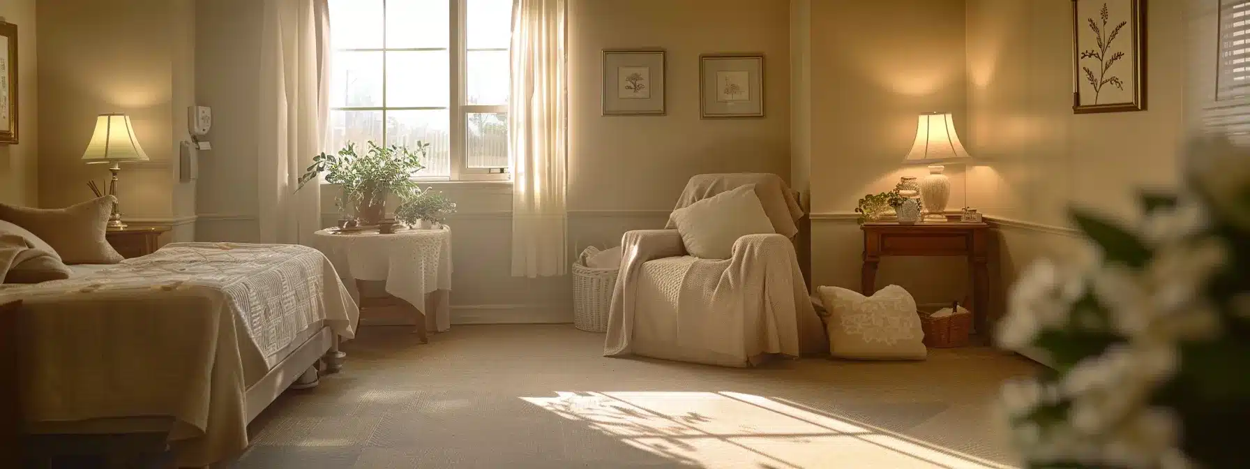 a serene and inviting hospice care room, elegantly furnished with soft lighting, comfortable seating, and calming decorations, designed to provide a supportive environment for individuals with alzheimer’s disease and their families in michigan. a serene and inviting hospice care room, elegantly furnished with soft lighting, comfortable seating, and calming decorations, designed to provide a supportive environment for individuals with alzheimer’s disease and their families in michigan.