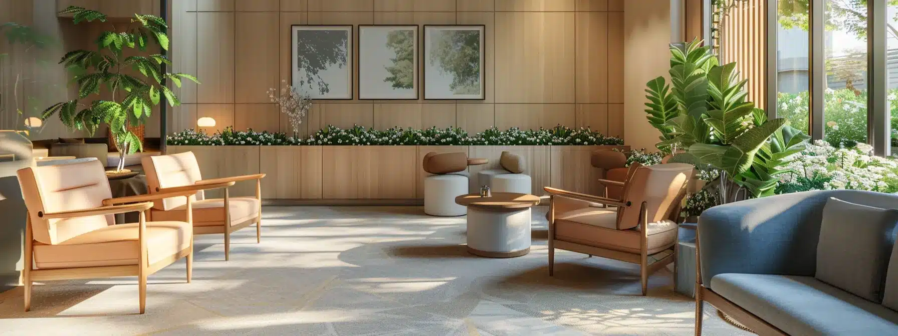 a modern, welcoming dementia care facility lobby showcases comfortable seating and informative materials, emphasizing a supportive atmosphere for families exploring quality care options for their loved ones. a modern, welcoming dementia care facility lobby showcases comfortable seating and informative materials, emphasizing a supportive atmosphere for families exploring quality care options for their loved ones.
