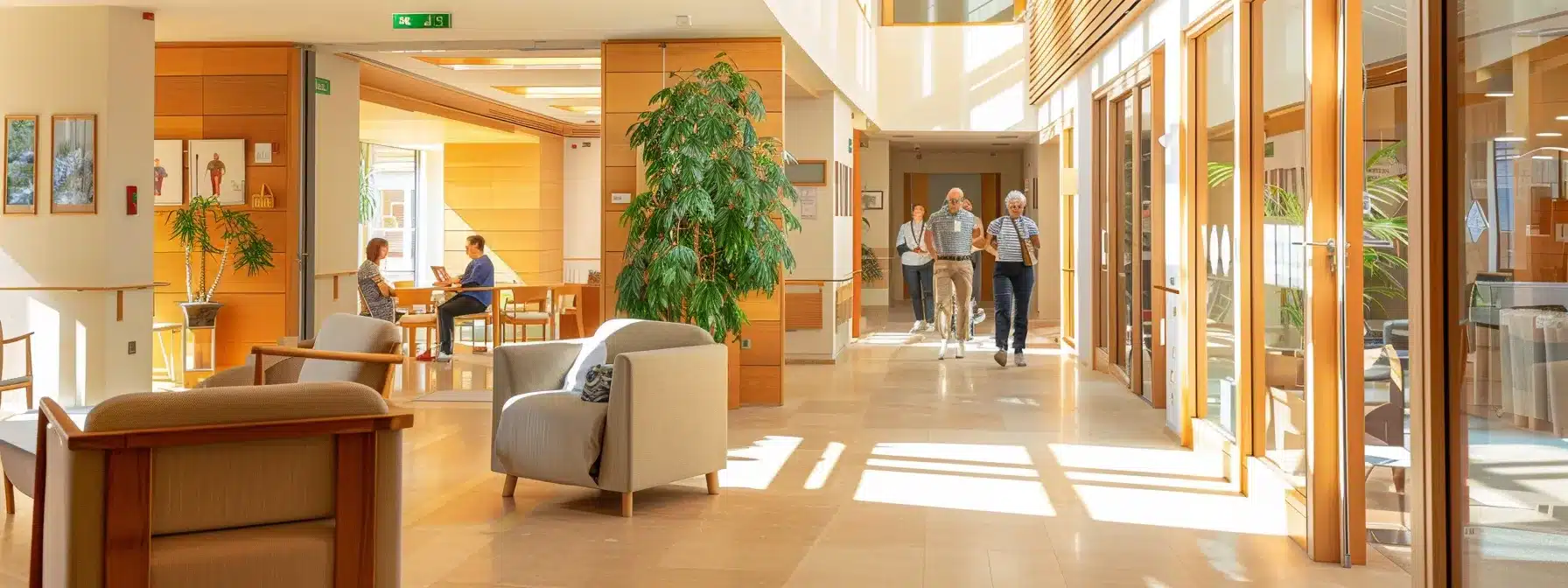 a modern, well-lit dementia care home interior features spacious common areas with comfortable seating, accessible hallways, and supportive staff interacting with residents, highlighting the importance of family proximity and medical accessibility in a welcoming environment. a modern, well-lit dementia care home interior features spacious common areas with comfortable seating, accessible hallways, and supportive staff interacting with residents, highlighting the importance of family proximity and medical accessibility in a welcoming environment.