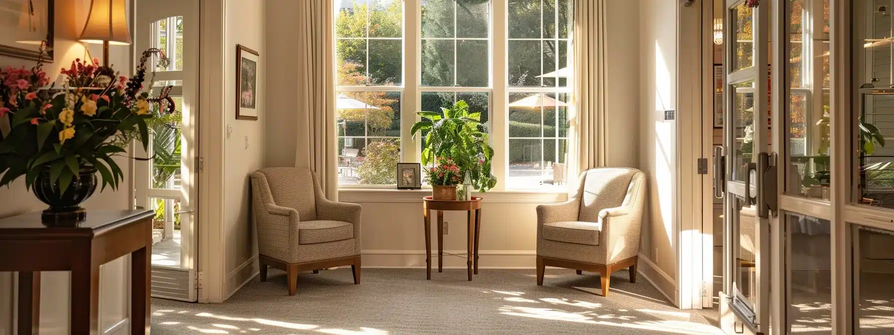a serene and inviting hospice room adorned with soft lighting and comforting furnishings, emphasizing a supportive environment for families caring for dementia patients, with subtle touches like personal mementos and calming decor. a serene and inviting hospice room adorned with soft lighting and comforting furnishings, emphasizing a supportive environment for families caring for dementia patients, with subtle touches like personal mementos and calming decor.