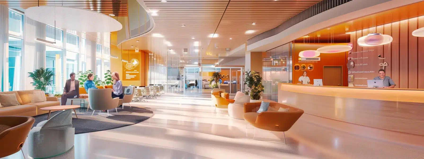 a serene and organized alzheimer's care facility lobby showcases thoughtful design with comfortable seating, informative displays on care options, and friendly staff interacting with residents, emphasizing a supportive environment for families seeking trusted care solutions. a serene and organized alzheimer's care facility lobby showcases thoughtful design with comfortable seating, informative displays on care options, and friendly staff interacting with residents, emphasizing a supportive environment for families seeking trusted care solutions.
