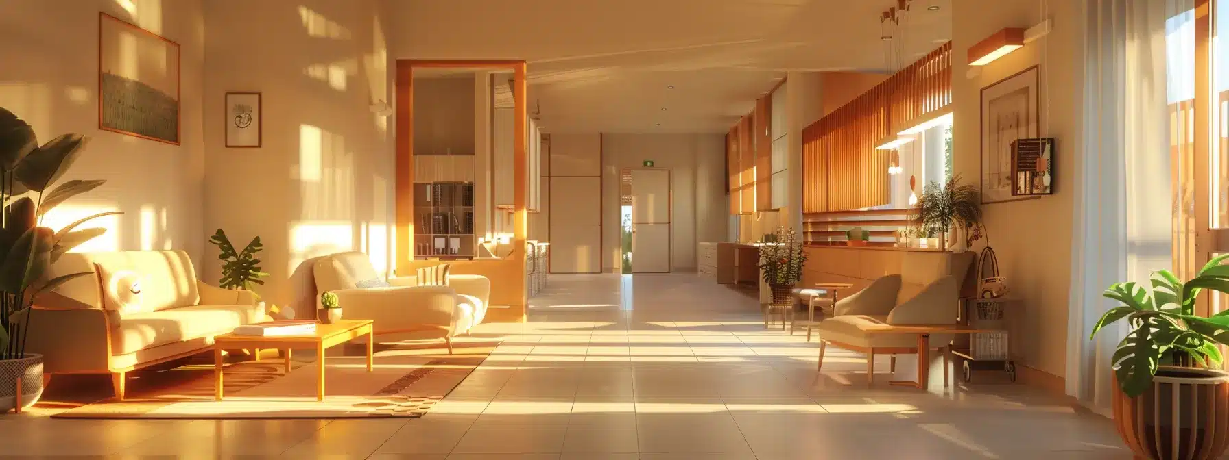 a thoughtfully designed, modern residential care facility with inviting communal spaces, featuring warm lighting and comforting decor, illustrates a supportive environment tailored for residents receiving dementia care. a thoughtfully designed, modern residential care facility with inviting communal spaces, featuring warm lighting and comforting decor, illustrates a supportive environment tailored for residents receiving dementia care.