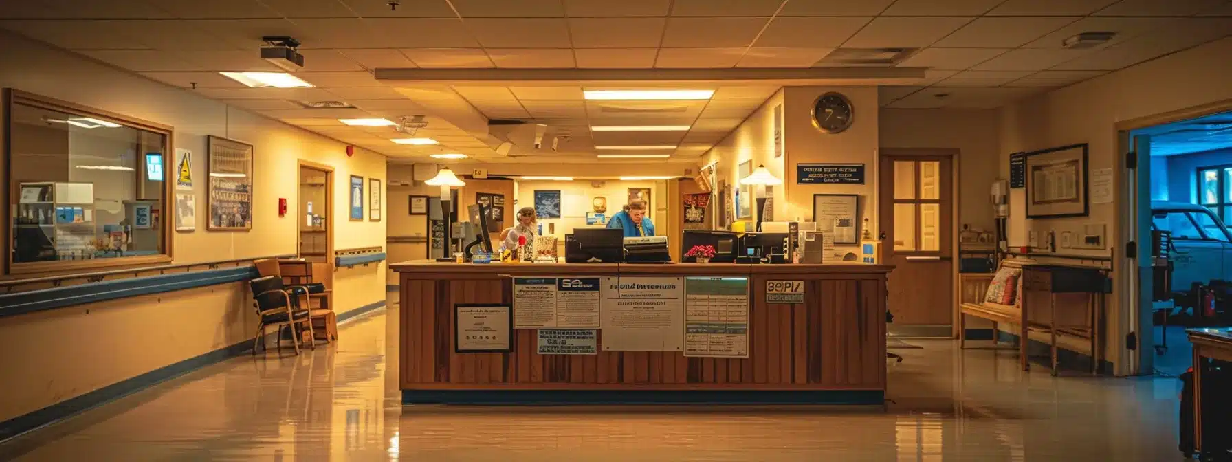 a well-organized nursing home office, featuring a large table with certification documents, a visually informative chart displaying safety and quality measures, and staff engaged in training sessions, all illuminated by bright, warm artificial lighting to create an inviting atmosphere. a well-organized nursing home office, featuring a large table with certification documents, a visually informative chart displaying safety and quality measures, and staff engaged in training sessions, all illuminated by bright, warm artificial lighting to create an inviting atmosphere.