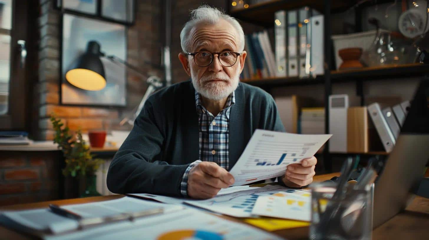 a thoughtful healthcare professional sits at a modern office desk, surrounded by charts and diagnostic tools, intently reviewing a comprehensive report on early warning signs of dementia, highlighting the urgent need for awareness and proactive care.